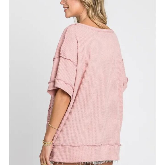 Oversized V-Neck with Waffle Top s,m,l,xl - Picture 2 of 2